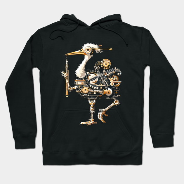 Robo-Ostrich Orchestra Conductor Hoodie by AriWiguna